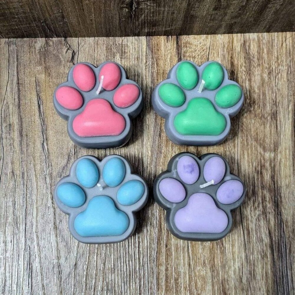 4Pk Handmade Soy-Blend Wax Paw Candles